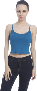 Only Casual Noodle strap Solid Women's Blue Top