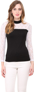 Le Bourgeois Casual Full Sleeve Solid Women's Black Top