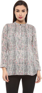 Martini Casual Full Sleeve Printed Women's White, Pink Top