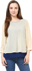 Rare Casual 3/4th Sleeve Solid Women's White Top