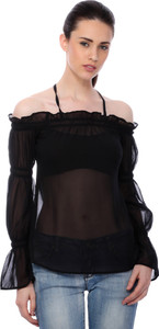 Scorpius Casual Sleeveless Solid Women's Black Top