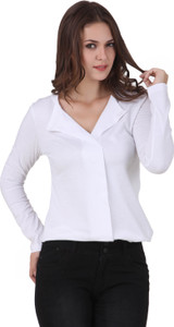 Texco Casual Full Sleeve Solid Women's White Top