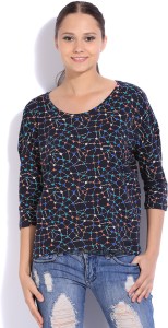 United Colors of Benetton Casual 3/4th Sleeve Printed Women's Multicolor Top