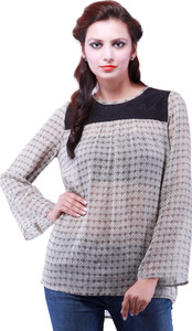 Goodwill Impex Casual Full Sleeve Printed Women's White Top