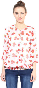The Vanca Casual 3/4th Sleeve Printed Women's Multicolor Top