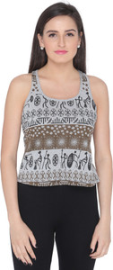 Imagica Casual Sleeveless Printed Women's Multicolor Top