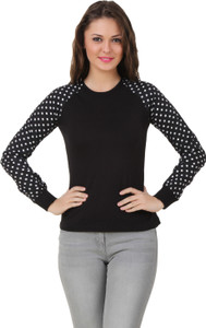 Texco Casual Full Sleeve Solid Women's Black Top