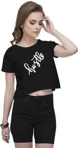 Uptown18 Casual Sleeveless Printed Women's Black Top