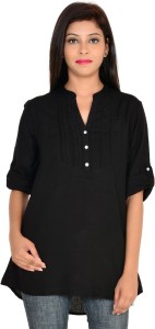 Goodwill Impex Casual Full Sleeve Solid Women's Black Top