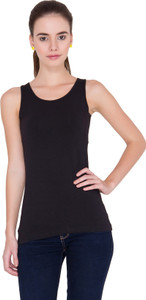 Alibi Casual Sleeveless Solid Women's Black Top