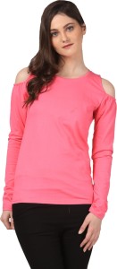 Fashion Expo Casual Full Sleeve Solid Women's Pink Top