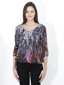 Mayra Casual 3/4th Sleeve Printed Women's Multicolor Top