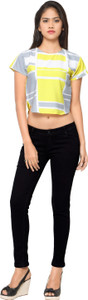 Urban Fashion Bank Casual Short Sleeve Geometric Print Women's Multicolor Top
