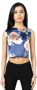Binfikr Party Sleeveless Floral Print Women's Multicolor Top