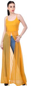 Scorpius Casual Sleeveless Solid Women's Yellow Top