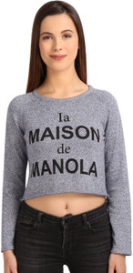 Manola Casual Full Sleeve Solid Women's Grey Top