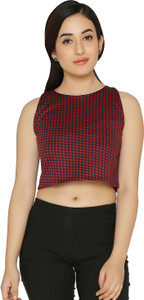 Chimpaaanzee Festive Sleeveless Printed Women's Maroon Top