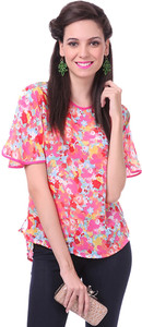 Sassafras Casual Bell Sleeve Printed Women's Multicolor Top