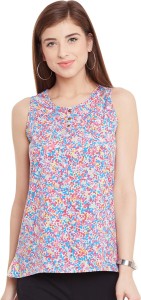 Purys Casual Sleeveless Printed Women's Multicolor Top