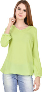LA ATTIRE Casual Full Sleeve Solid Women's Light Green Top