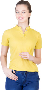 Khhalisi Party Short Sleeve Printed Women's Yellow Top