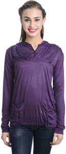 TeeMoods Casual Full Sleeve Solid Women's Purple Top
