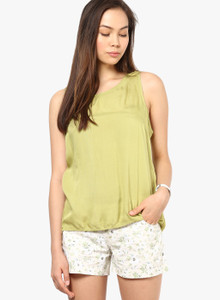 Vero Moda Casual Sleeveless Solid Women's Green Top