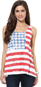 Espresso Casual Sleeveless Printed Women's Multicolor Top