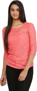 Mayra Casual 3/4th Sleeve Printed Women's Pink Top