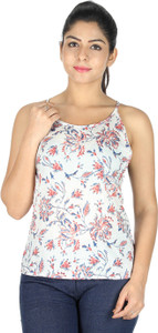 Sanchey Casual Noodle strap Printed Women's Brown, Light Blue, White Top
