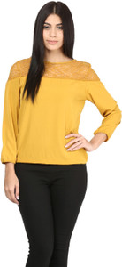 Mayra Casual Full Sleeve Solid Women's Yellow Top