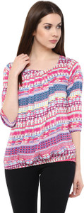 Mayra Casual 3/4th Sleeve Printed Women's Multicolor Top
