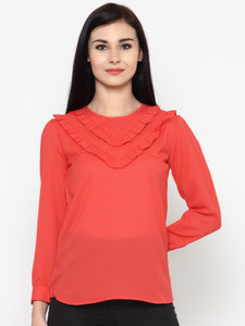 Calgari Casual Full Sleeve Solid Women's Pink Top