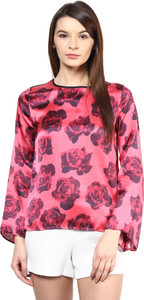 Love From India Casual Bell Sleeve Printed Women's Red Top