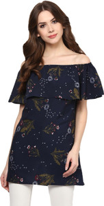Ziyaa Casual Short Sleeve Floral Print Women's Multicolor Top
