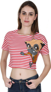 Imagica Casual Short Sleeve Printed Women's Multicolor Top