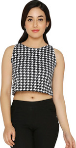 Chimpaaanzee Party Sleeveless Printed Women's Black Top