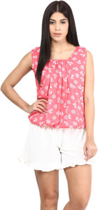 Mayra Casual Sleeveless Printed Women's Pink Top