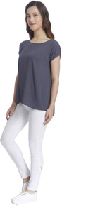 Vero Moda Casual Short Sleeve Solid Women's Blue Top