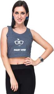 Campus Sutra Casual Sleeveless Printed Women's Blue Top