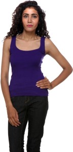 TeeMoods Casual Sleeveless Solid Women's Purple Top