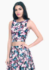 FabAlley Casual Sleeveless Printed Women's Pink Top