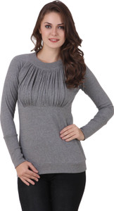 Texco Casual Full Sleeve Solid Women's Grey Top
