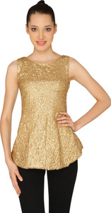Party wear golden top shop