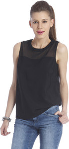 Only Casual Sleeveless Solid Women's Black Top