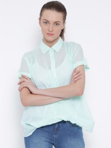 Silly People Casual Short Sleeve Solid Women's Green Top