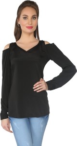From the Ramp Casual Full Sleeve Solid Women's Black Top
