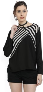United Colors of Benetton Casual Full Sleeve Solid Women's Black Top