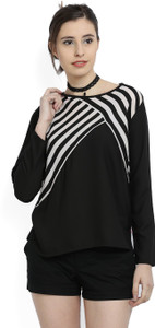 United Colors of Benetton Casual Full Sleeve Solid Women's Black Top