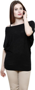 Renka Casual Short Sleeve Solid Women's Black Top